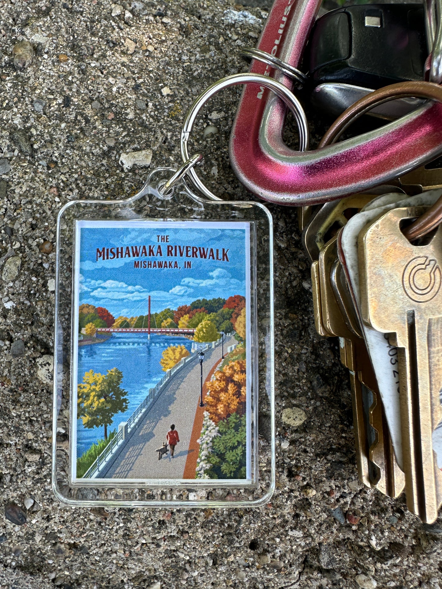 mishawaka riverwalk keychain