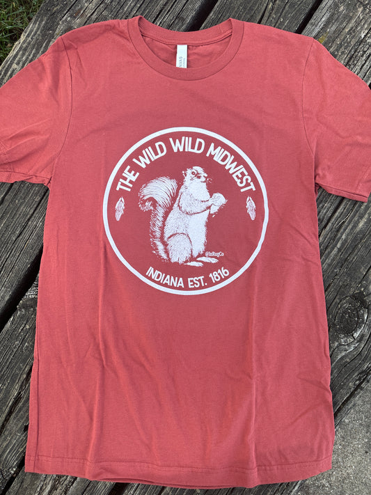 wild wild midwest squirrel shirt rust