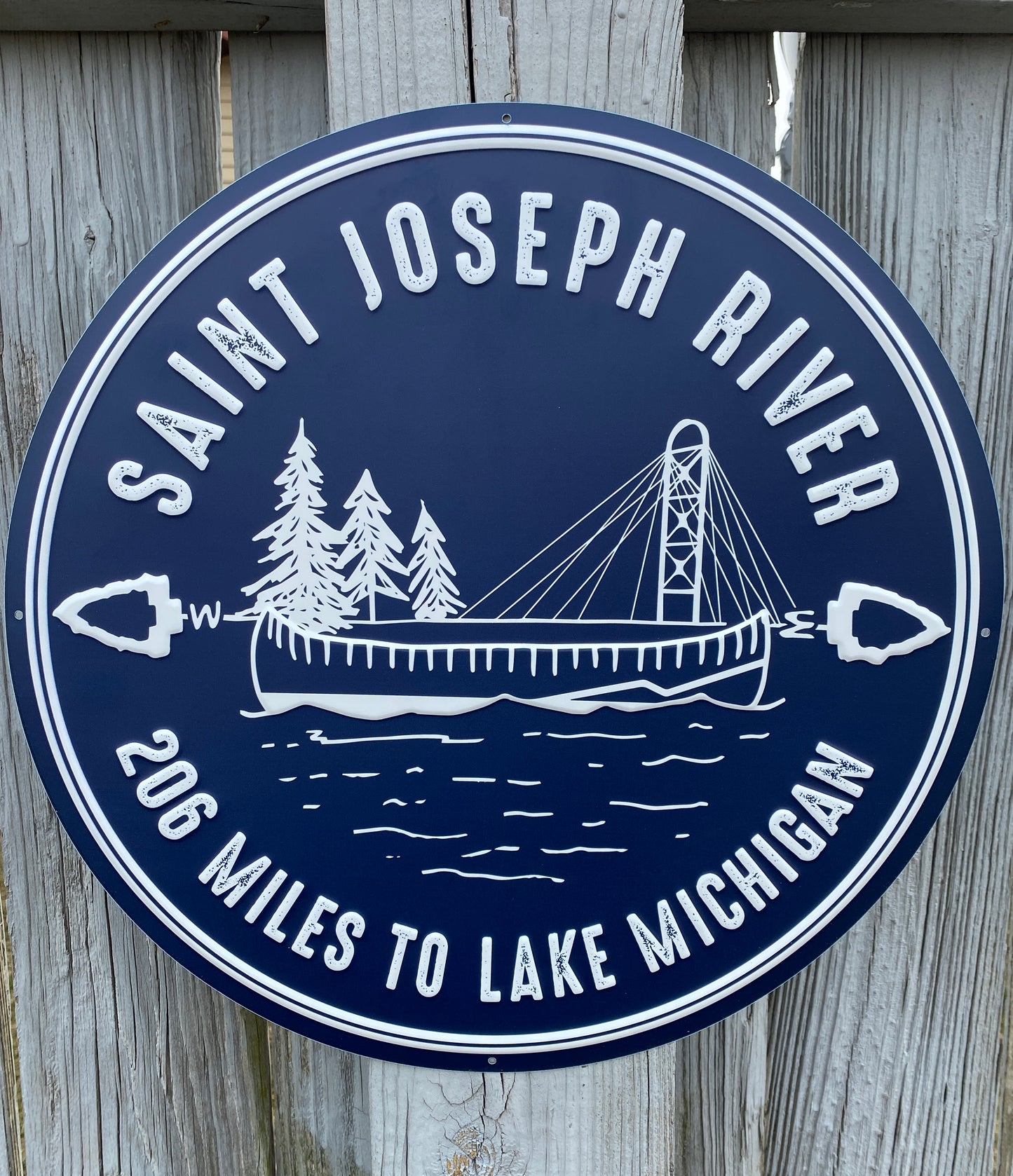 206 miles to Lake Michigan sign