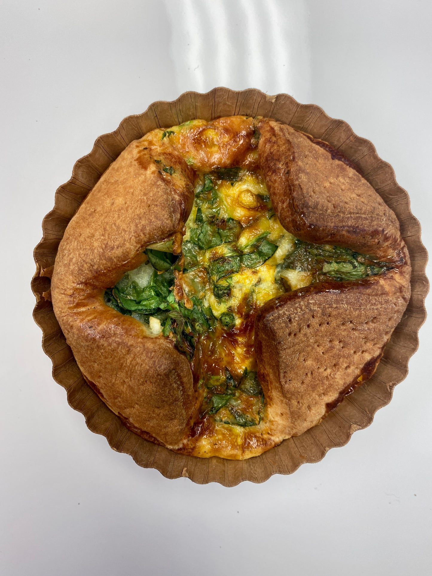 3 cheese spinach breakfast quiche