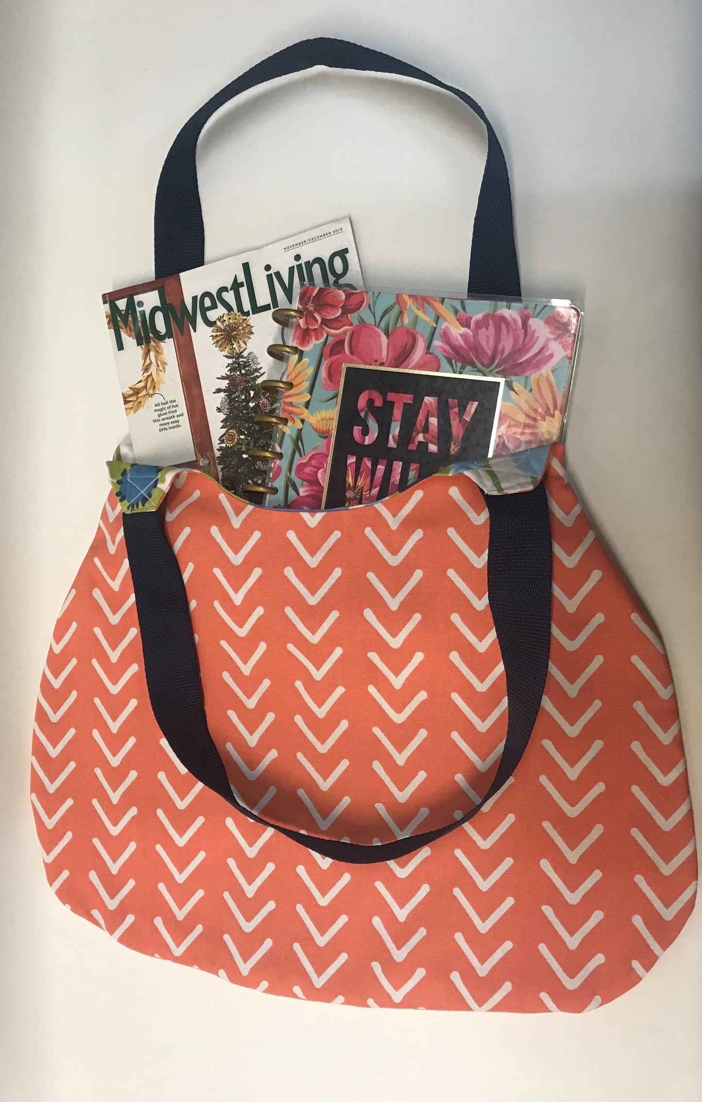 Orange & White Market Bag - InRugCo Studio & Gift Shop