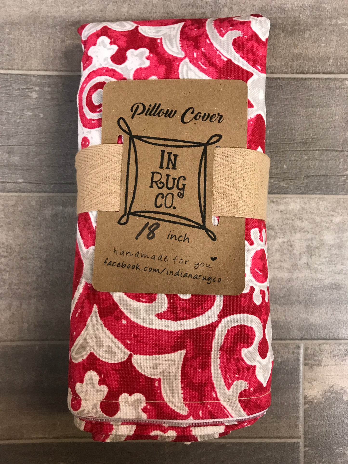 18" Red & Grey Pillow Covers - InRugCo Studio & Gift Shop
