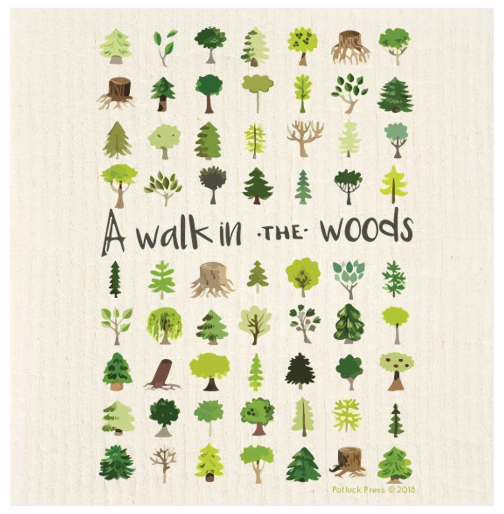 swedish dishcloth walk in the woods studio potluck press SD040