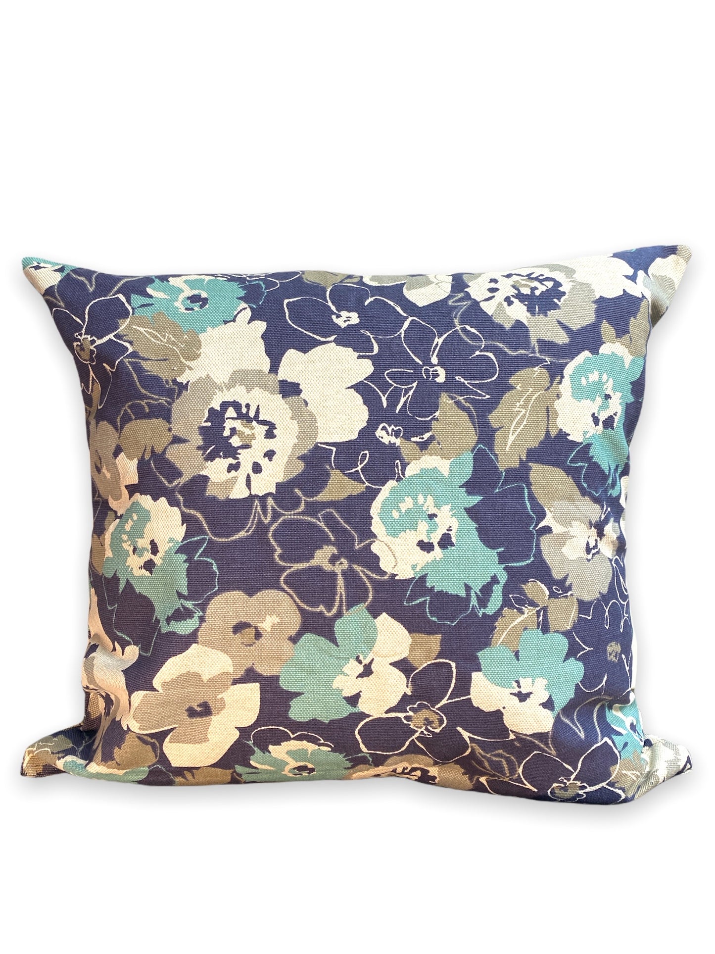 blue flowers 20x20 pillow inrugco
