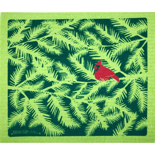 cardinal branches apple dishcloth