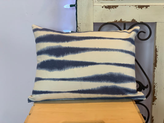Lumbar (12" x 16") Abstract Blue Striped Pillow Covers - InRugCo Studio & Gift Shop