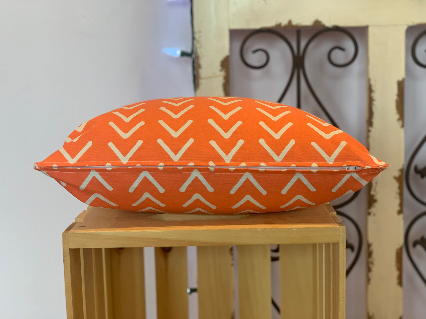 Lumbar (12" x 16") Orange and White Pillow Covers - InRugCo Studio & Gift Shop