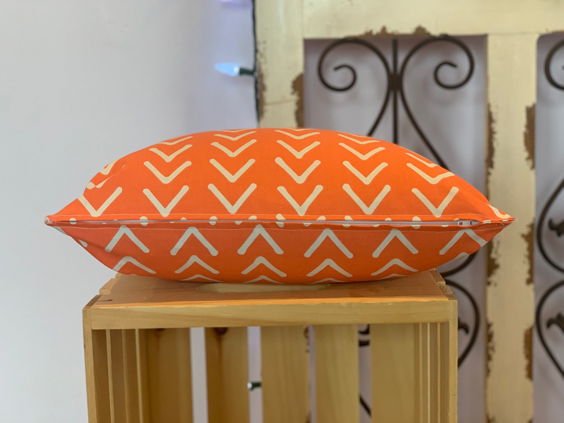 Lumbar (12" x 16") Orange and White Pillow Covers - InRugCo Studio & Gift Shop