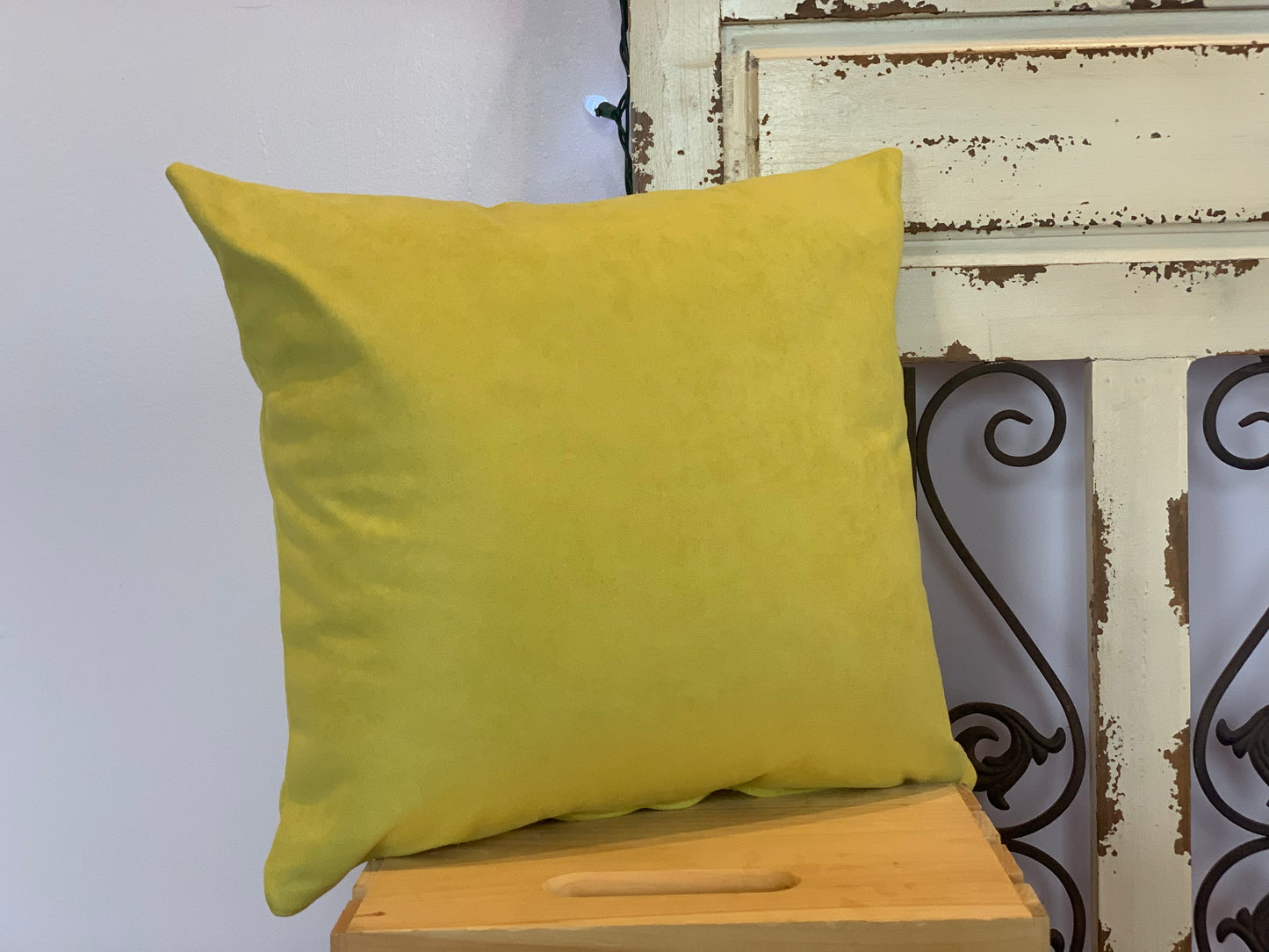 18" Chartreuse Solid Microsuede Pillow Covers - InRugCo Studio & Gift Shop