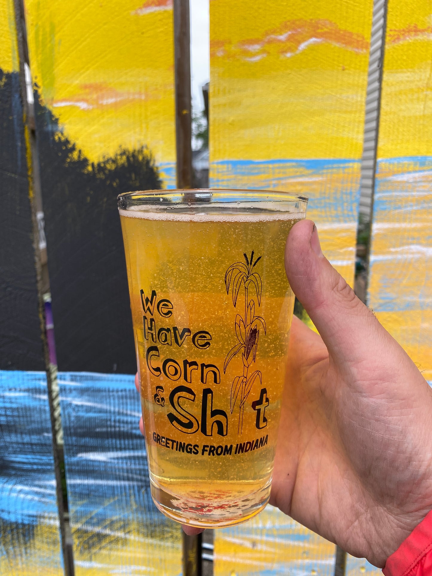 greetings from indiana pint glass