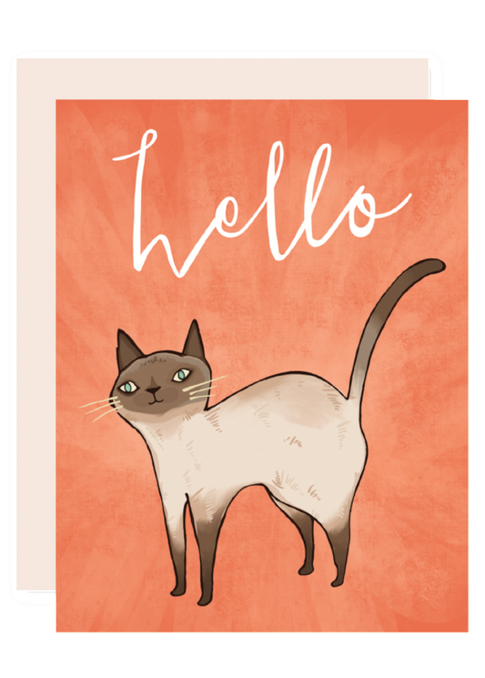 hello cat greeting card