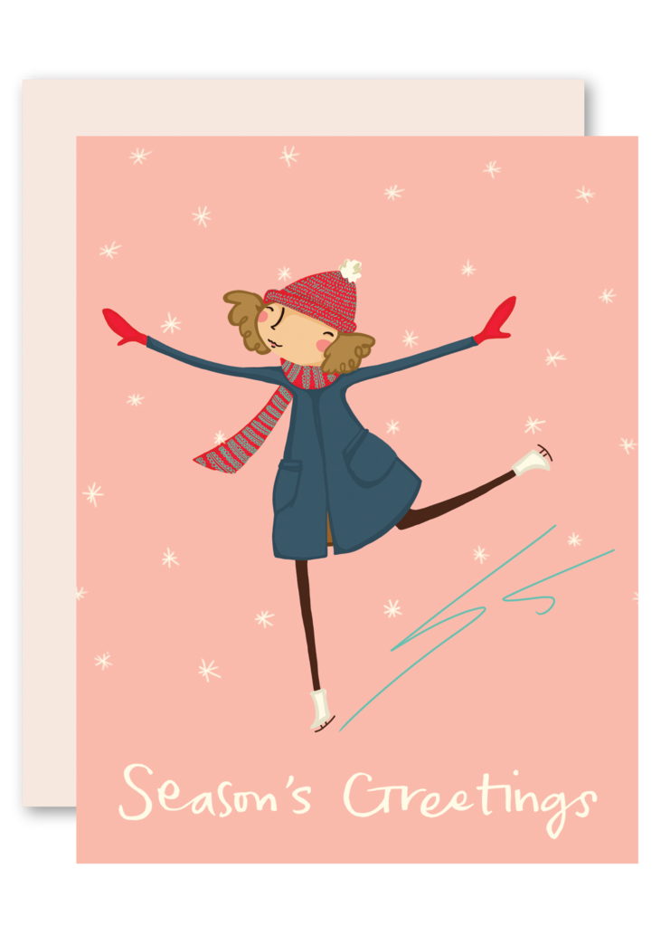 holiday skating women pencil joy