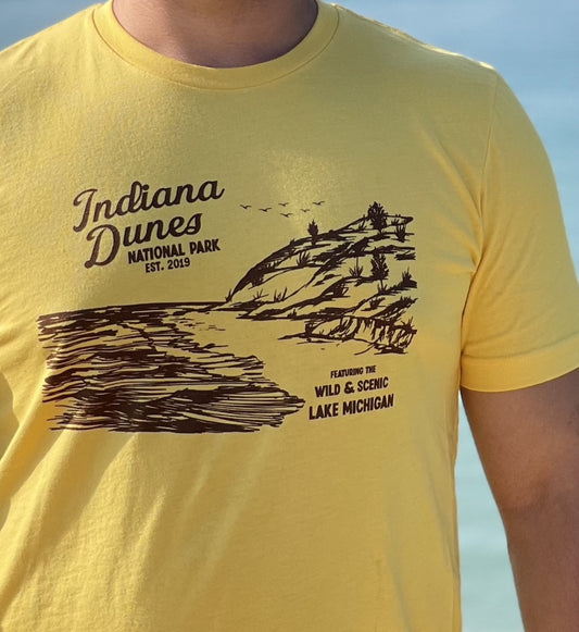 indiana dunes national park vintage yellow inrugco