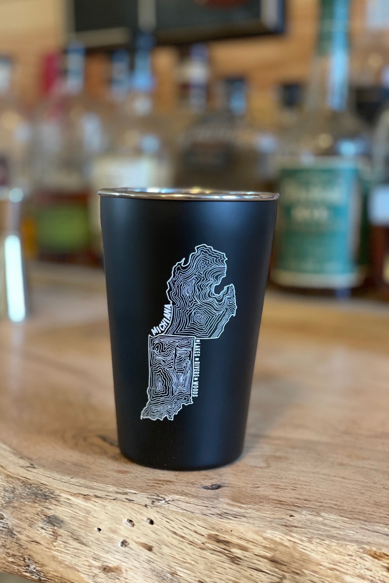 Michiana lakes rivers woods pint glass
