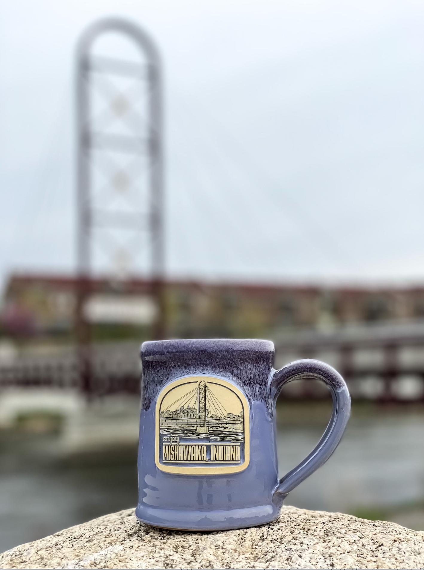 Mishawaka Indiana coffee mug wisteria purple
