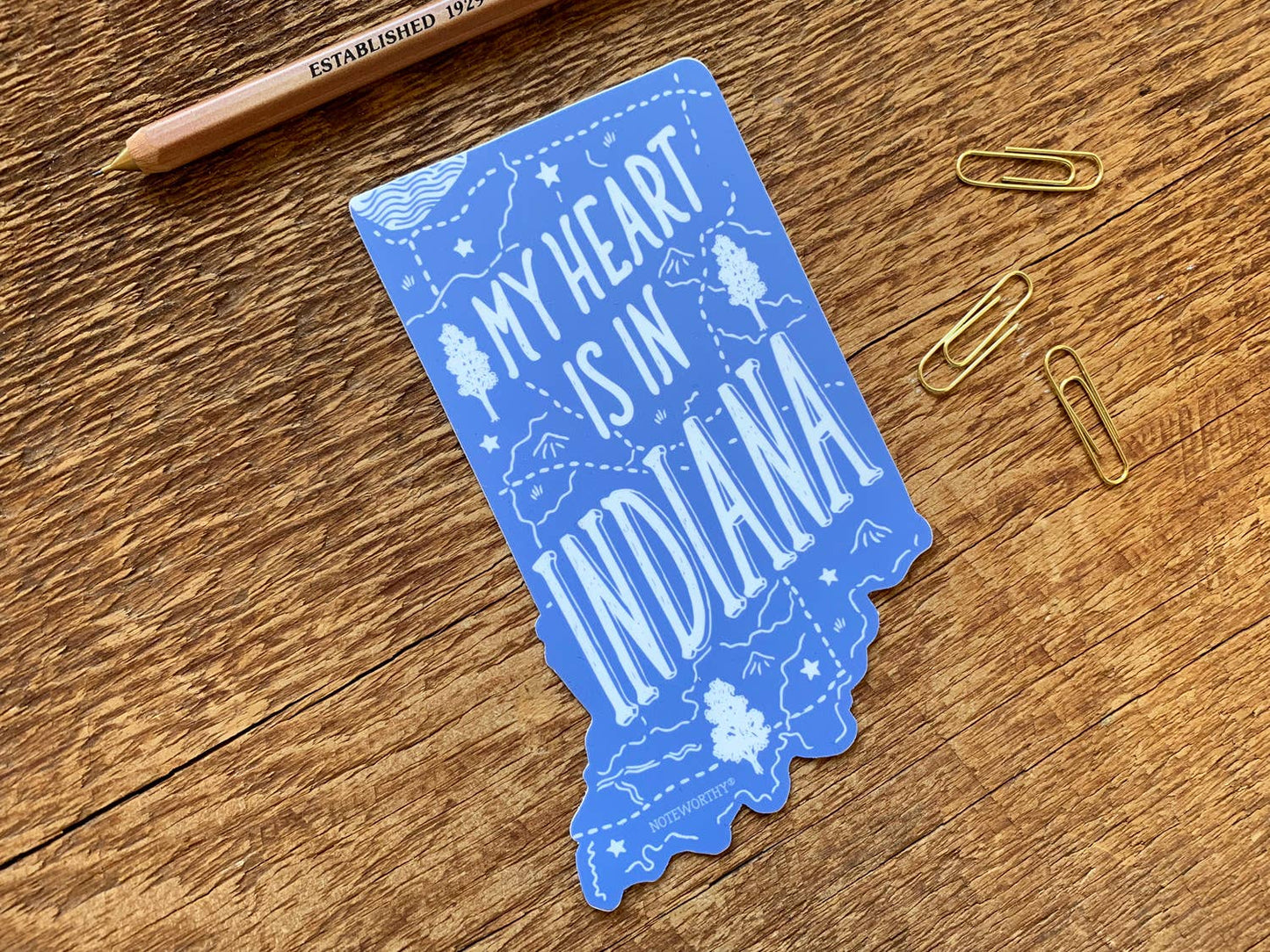 Indiana Sticker | My Heart is in Indiana - InRugCo Studio & Gift Shop