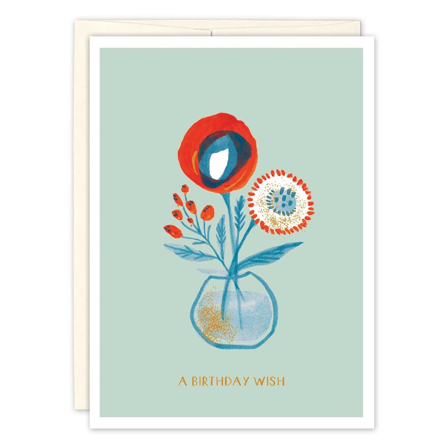 red blue vase card