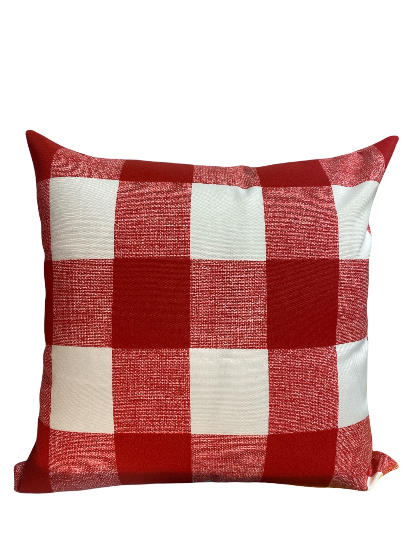 Red & White Plaid | 18x18 Pillows, Set of 2