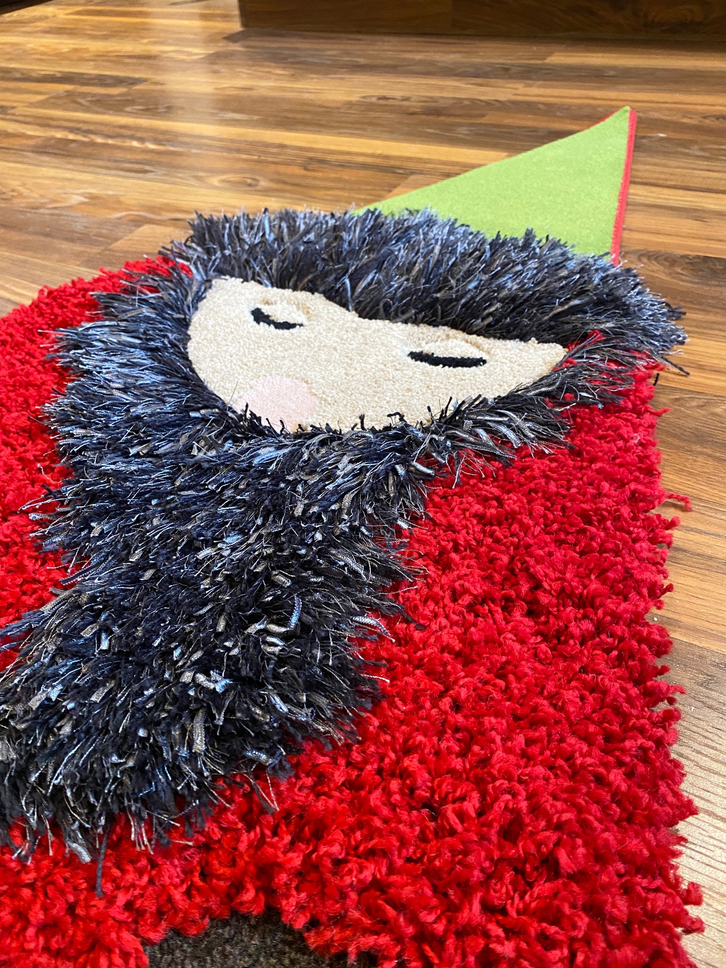 santa gnome black beard area rug inrugco