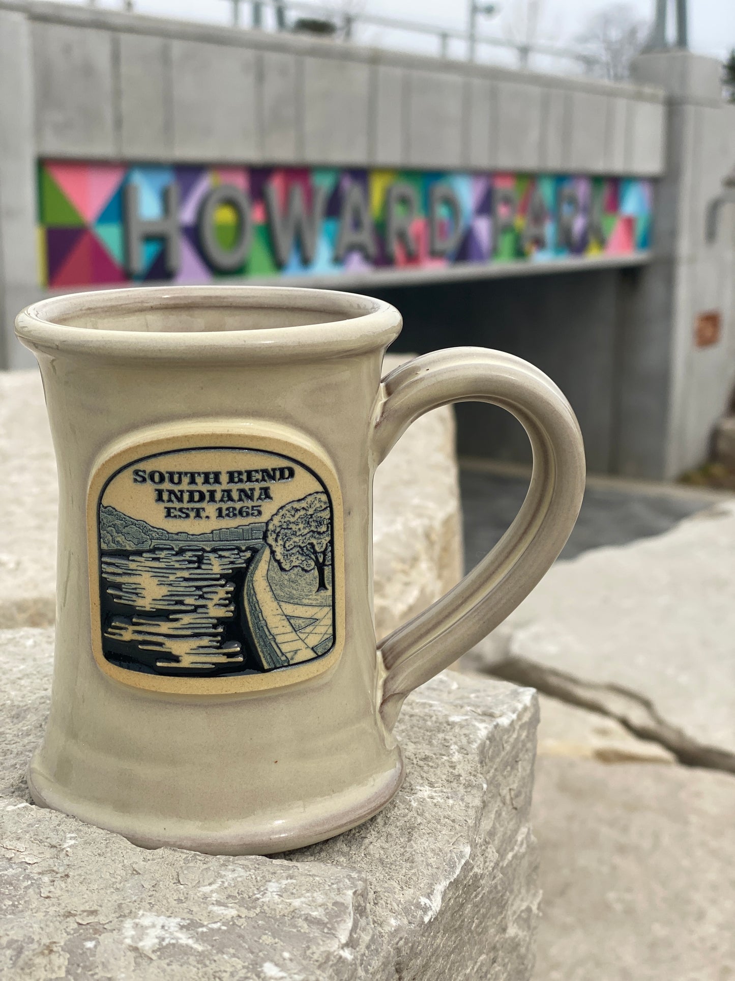 south bend in mug studebaker off white