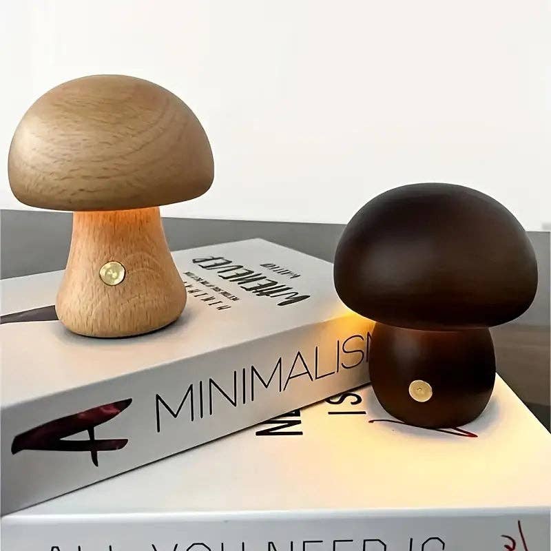 Wooden Mushroom Lamp