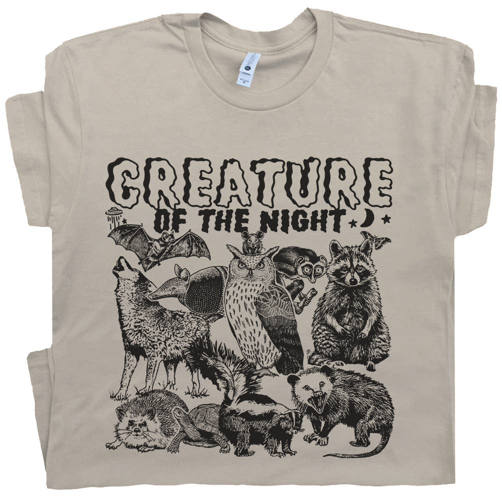 Creature of the Night T Shirt Funny Cool Graphic Tee Shirts