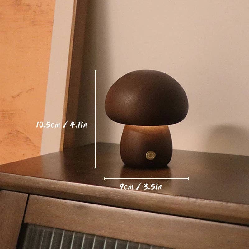 Wooden Mushroom Lamp