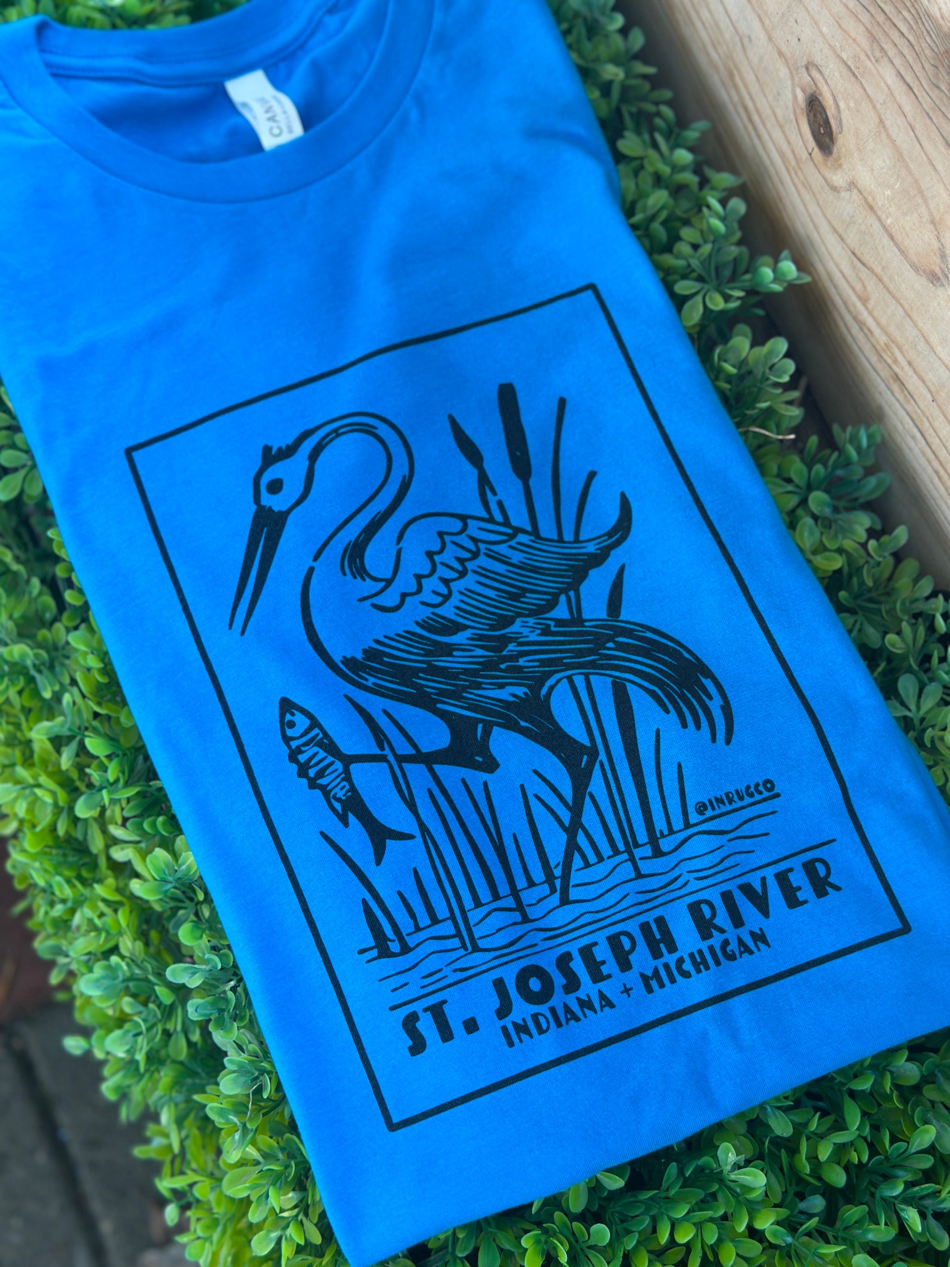 blue heron st. Joseph river shirt