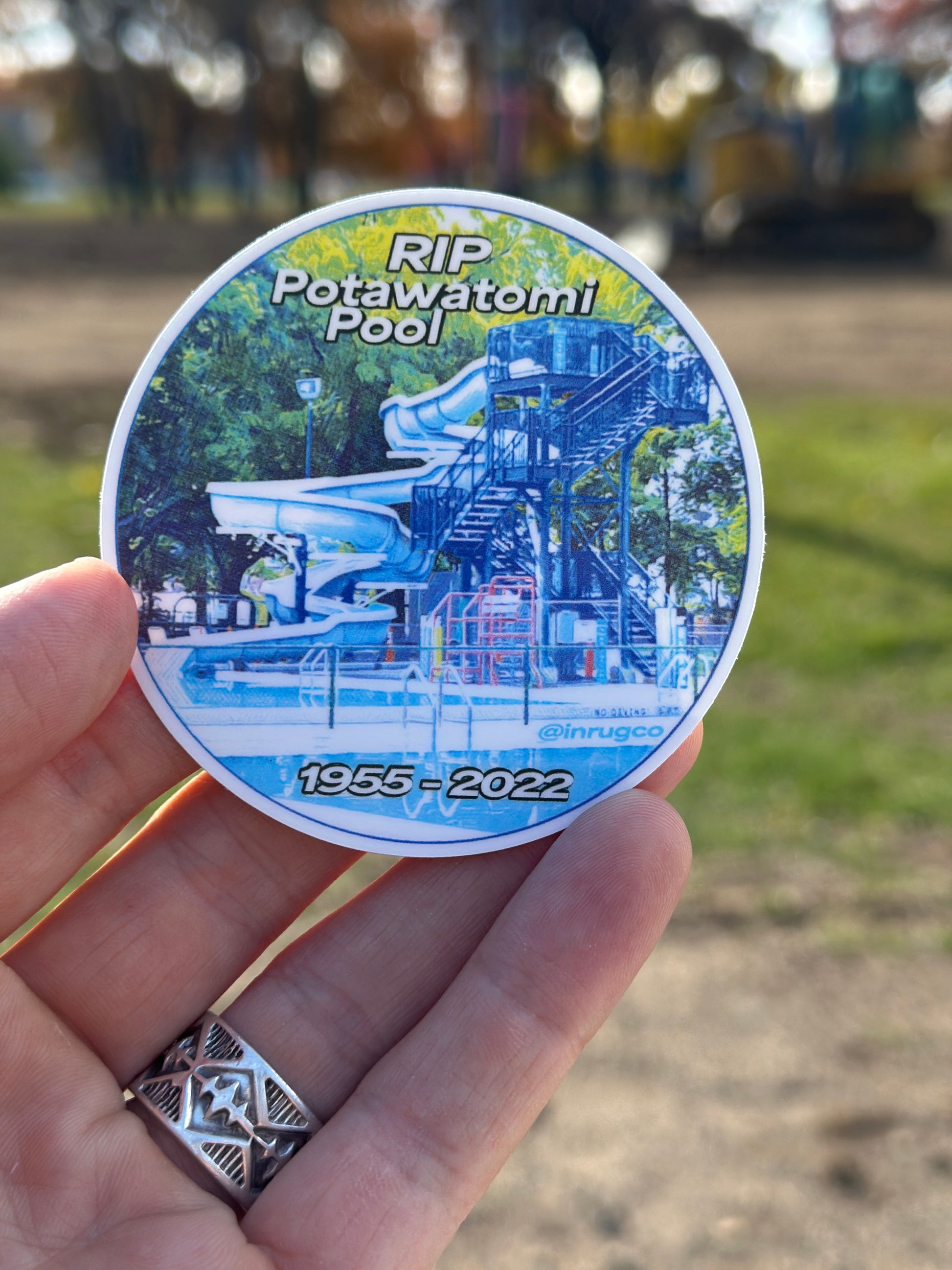 RIP potawatomi pool south bend indiana sticker