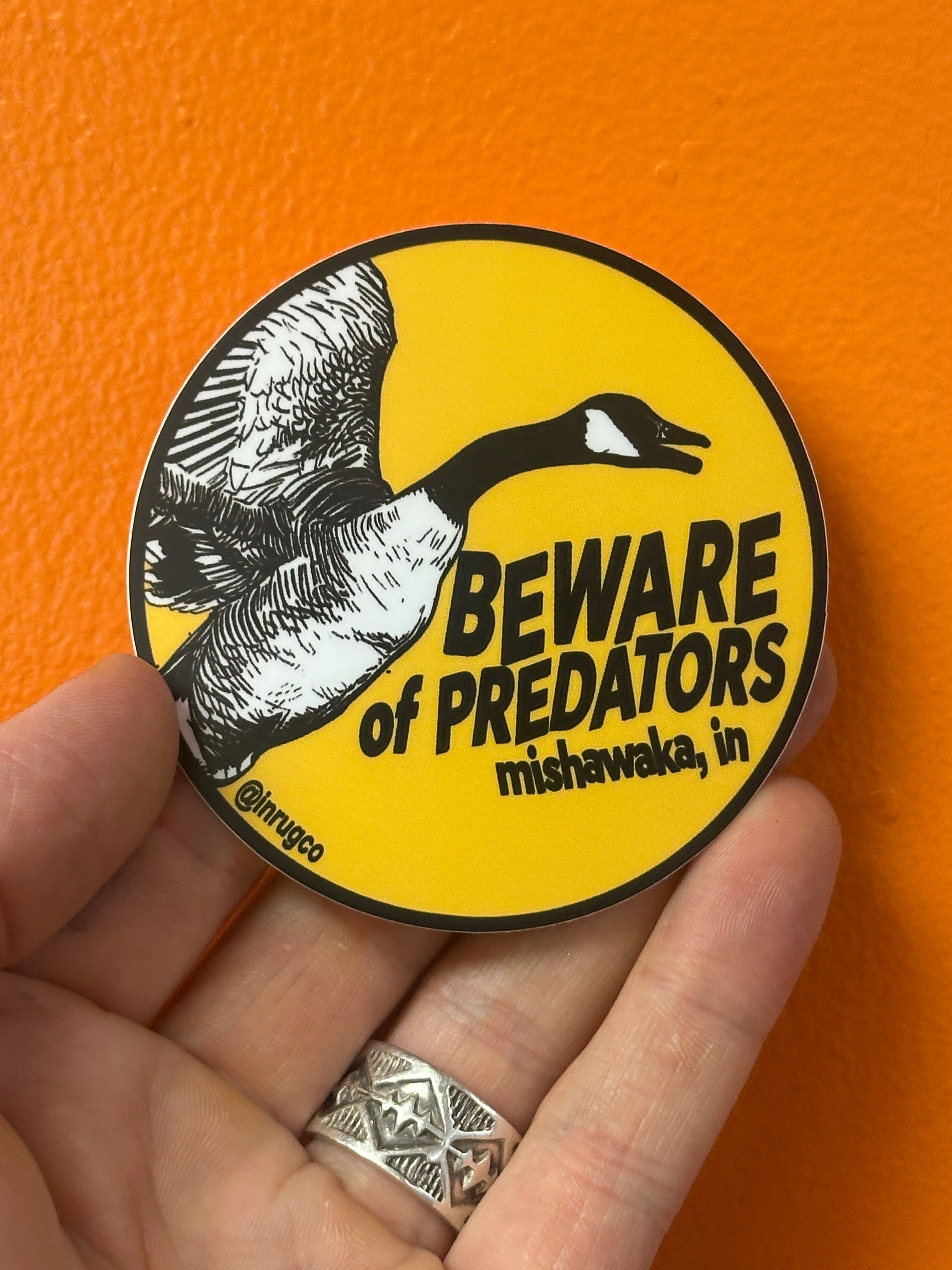 Beware Predator Beware of Predators Goose Sticker | Mishawaka, IN β InRugCo Studio ...