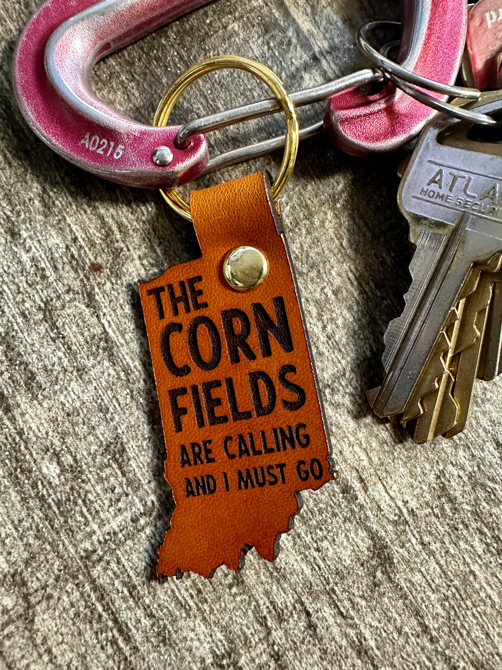 cornfields are calling and I must go keychain