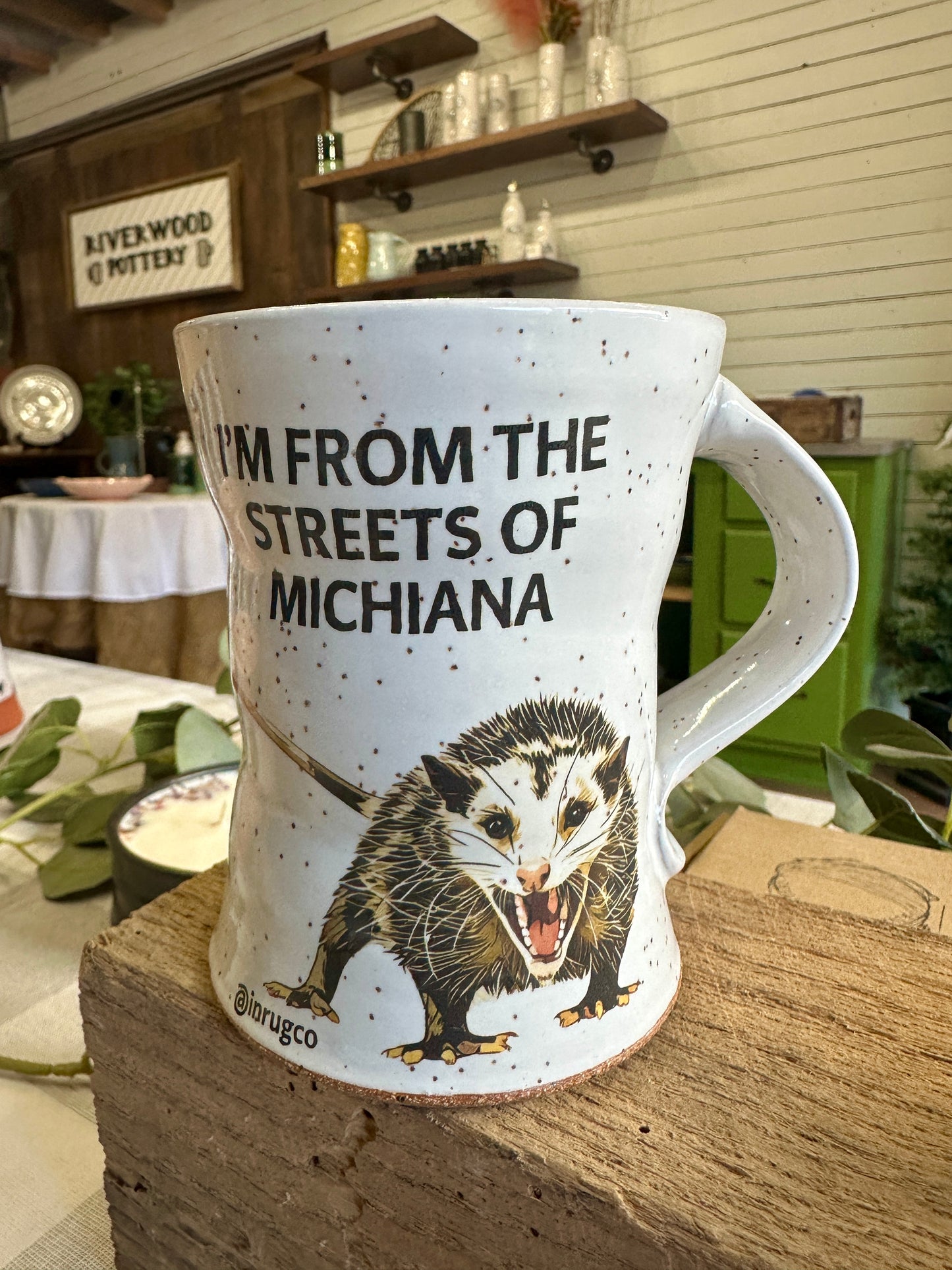 I'm from the streets of michiana mug riverwood pottery