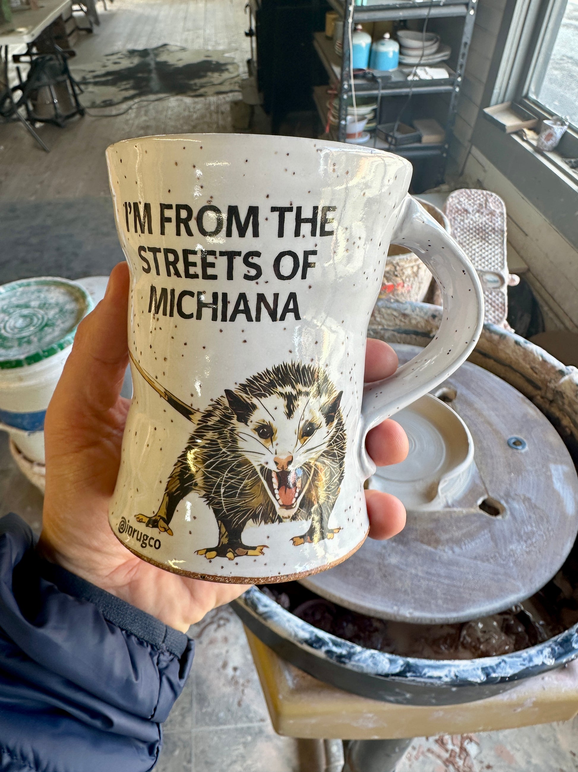 I'm from the streets of michiana opossum mug