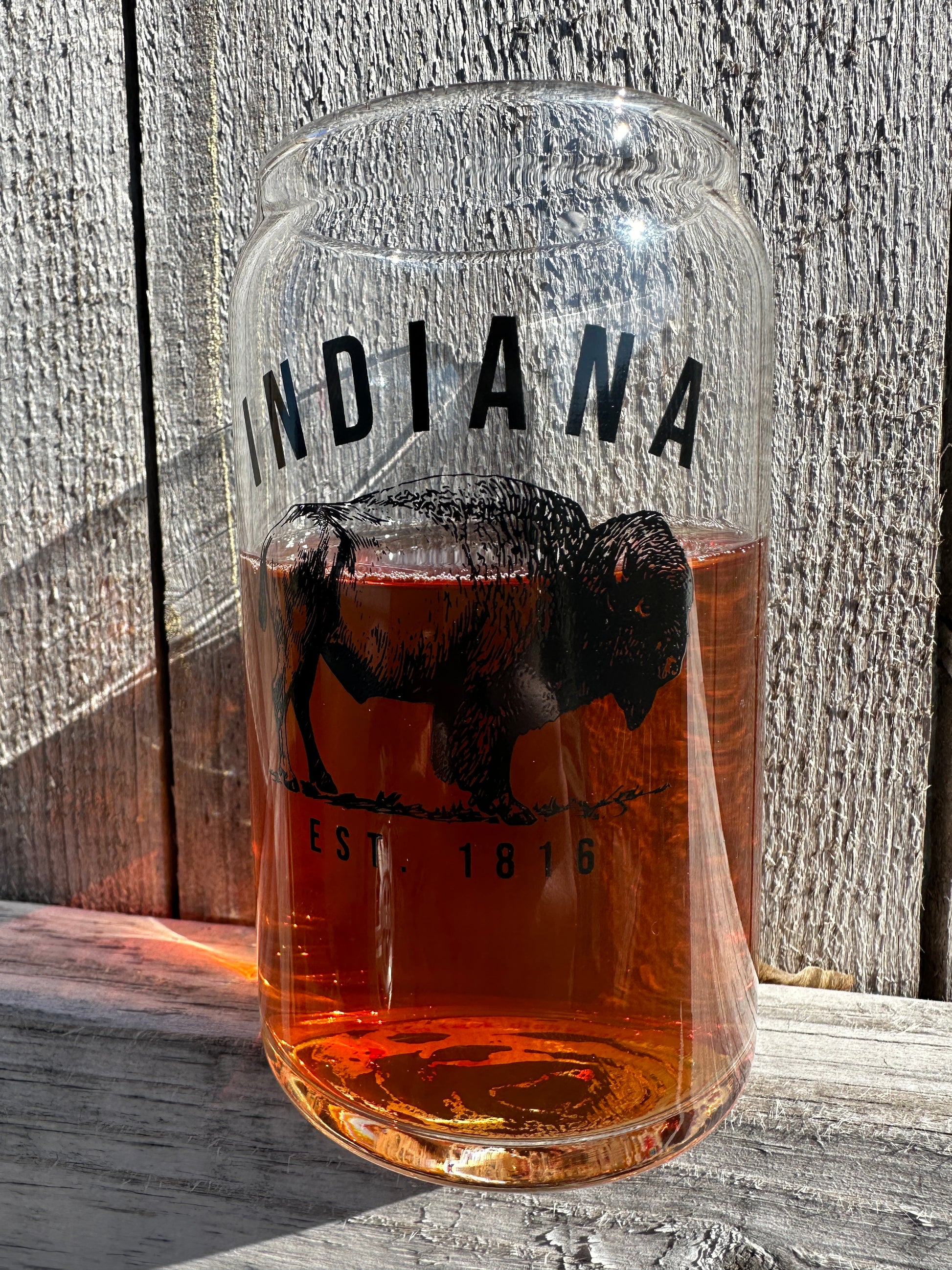indiana bison pint glass