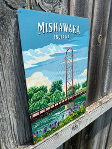 mishawaka indiana bridge metal sign