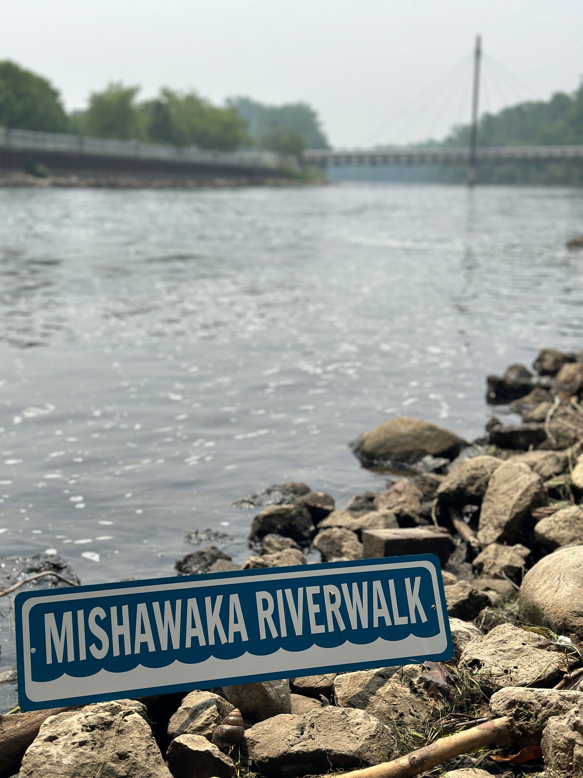 Mishawaka Indiana riverwalk sign