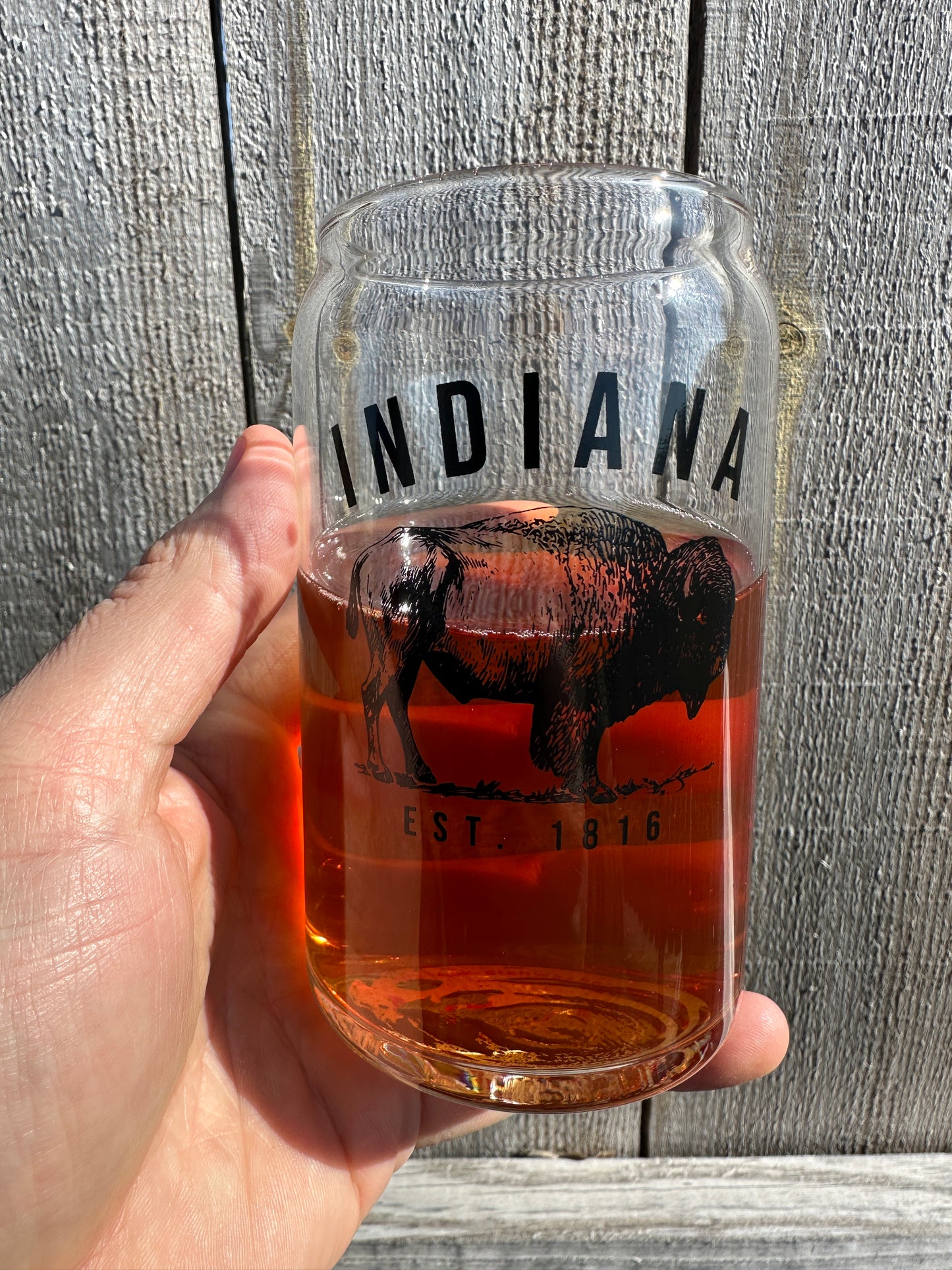 pint glass indiana bison