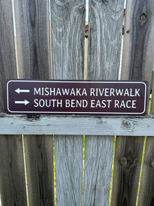 south bend east race metal sign