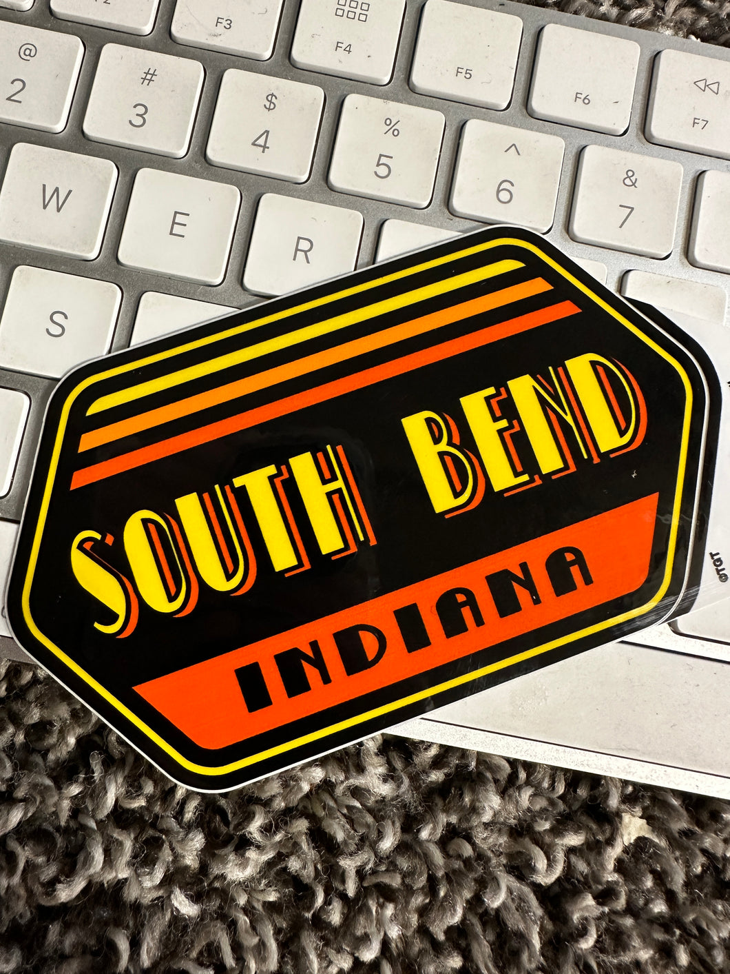 south bend indiana retro style sticker