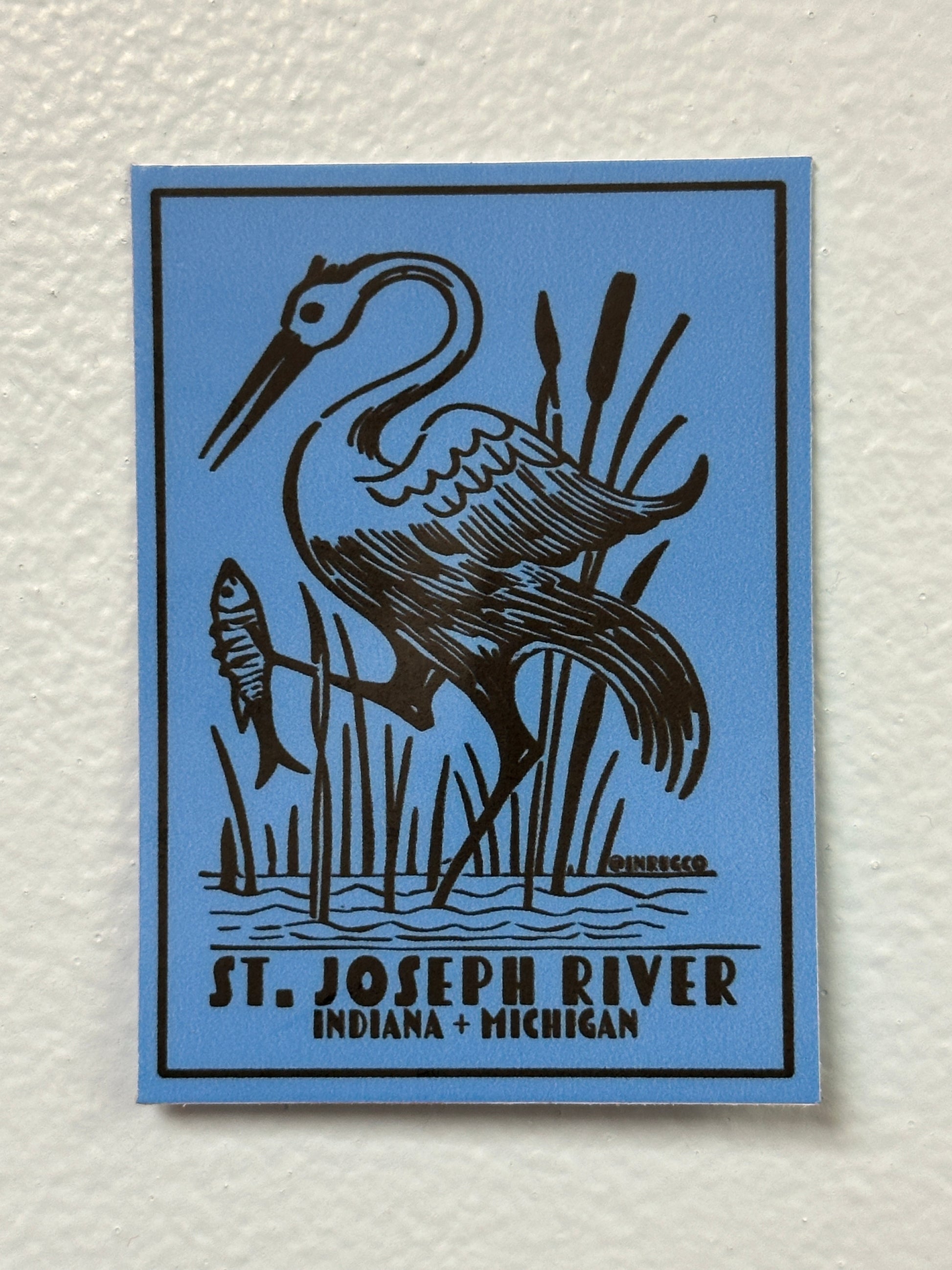 st Joseph river heron and fish sticker