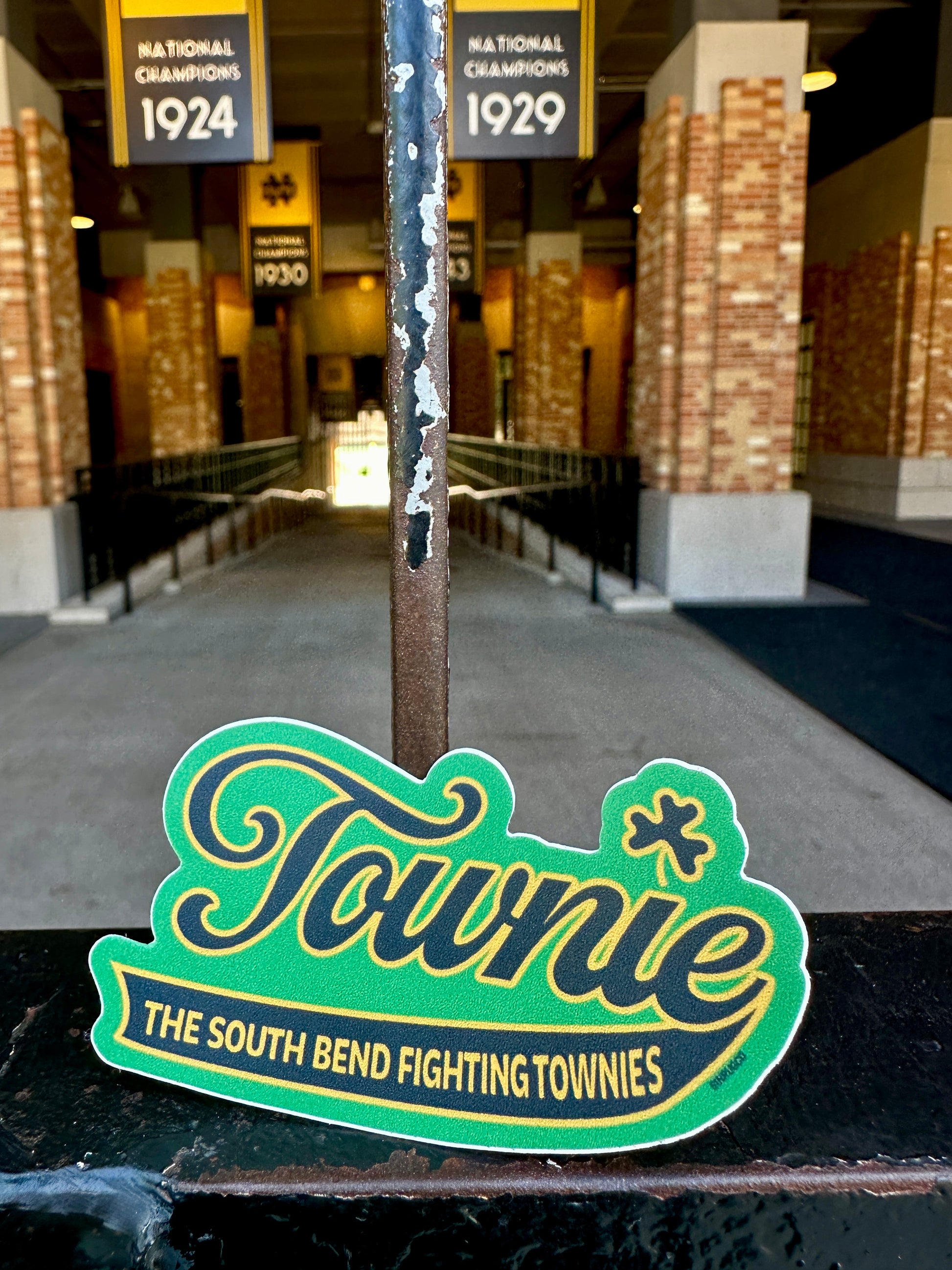 the south bend fighting townies sticker