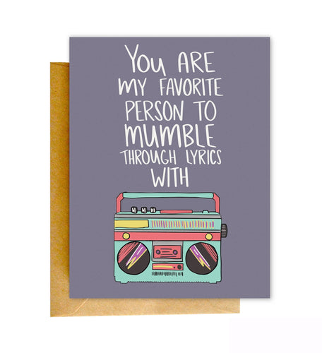 Mumble Lyrics | Knotty Cards