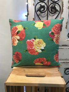 18" Roses, Polka Dot & Red Suede Pillow Covers - InRugCo Studio & Gift Shop