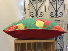 Load image into Gallery viewer, 18&quot; Roses, Polka Dot &amp; Red Suede Pillow Covers - InRugCo Studio &amp; Gift Shop