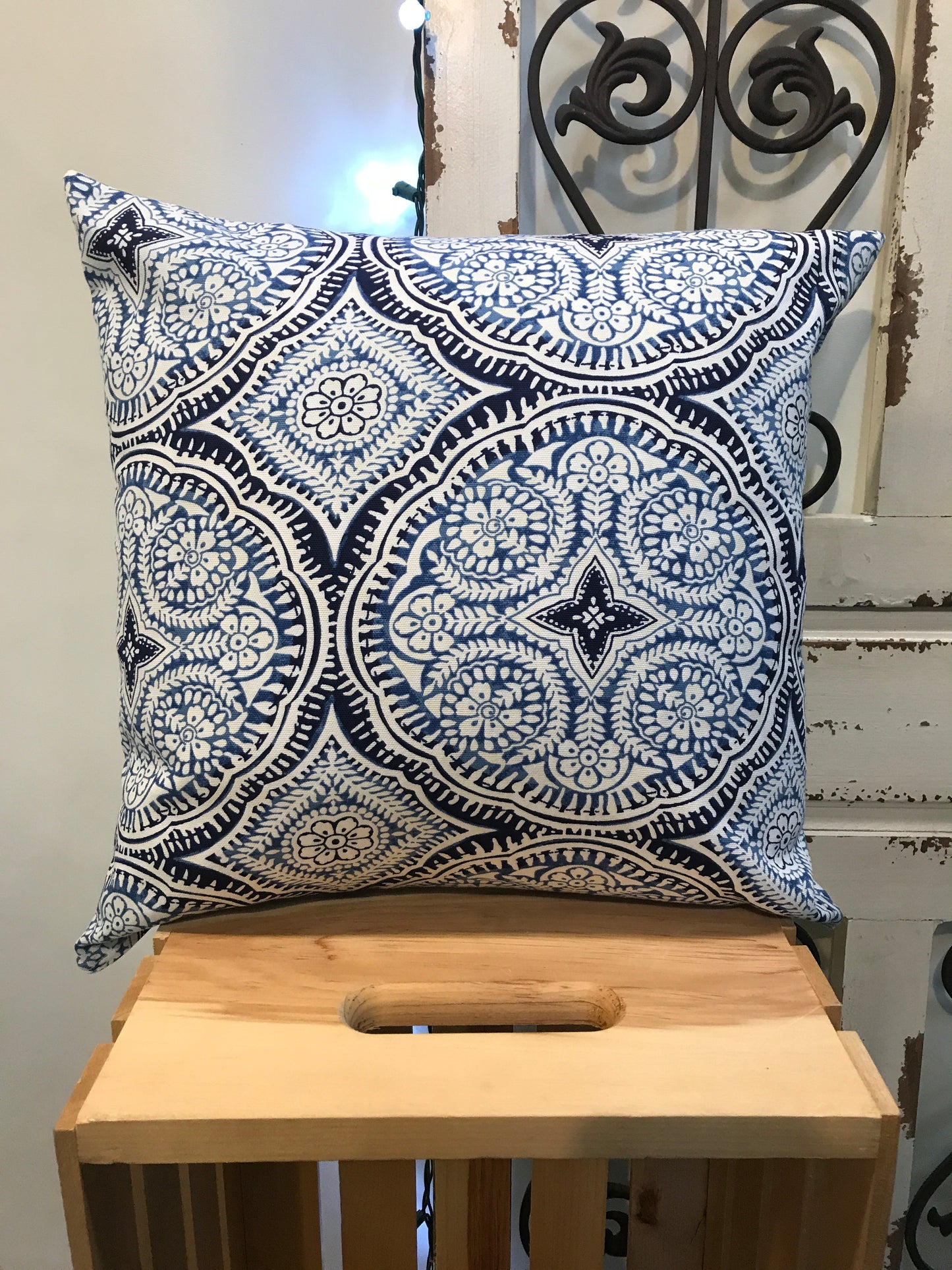18" Kaleidoscope Blue Pillow Covers - InRugCo Studio & Gift Shop