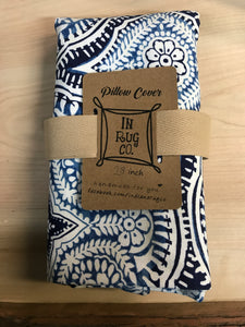 18" Kaleidoscope Blue Pillow Covers - InRugCo Studio & Gift Shop