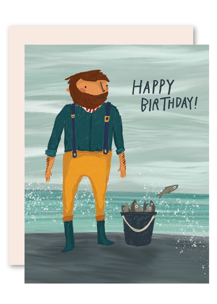 Fisherman Birthday Card | Pencil Joy