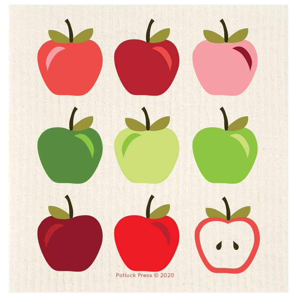 Potluck-Press-Apples-Multicolor-Swedish-Dishcloth
