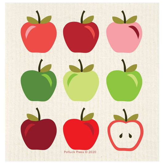 Potluck-Press-Apples-Multicolor-Swedish-Dishcloth