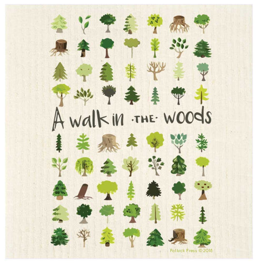 swedish dishcloth walk in the woods studio potluck press SD040